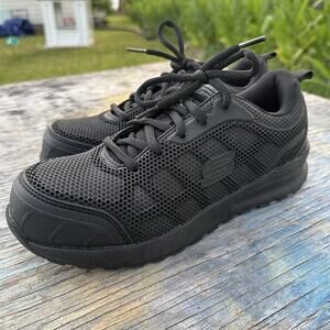 Sketchers Steel Toe Shoes Men’s 7.5 Bulkin Belkin Skechers Triple Black 500